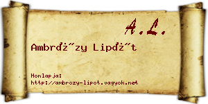 Ambrózy Lipót névjegykártya