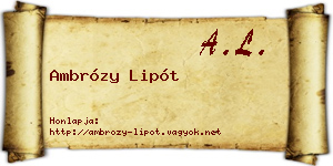 Ambrózy Lipót névjegykártya